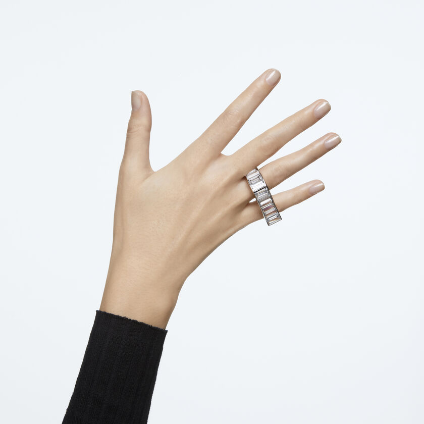 swarovski matrix ring  white  rhodium plated